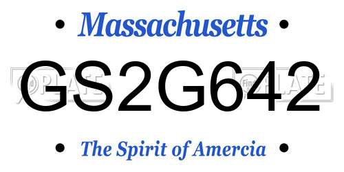 GS2G642 Massachusetts License Plate