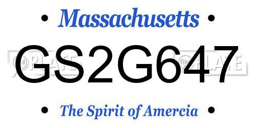 GS2G647 Massachusetts License Plate