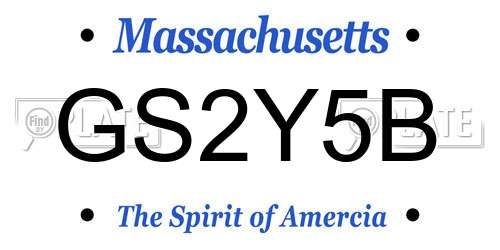 GS2Y5B Massachusetts License Plate