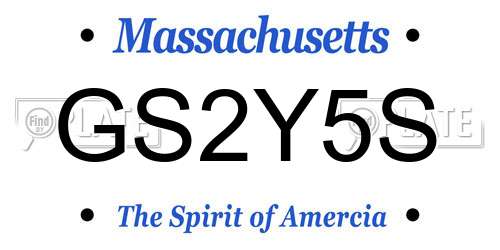 GS2Y5S Massachusetts License Plate