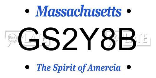 GS2Y8B Massachusetts License Plate