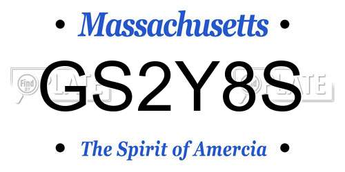 GS2Y8S Massachusetts License Plate