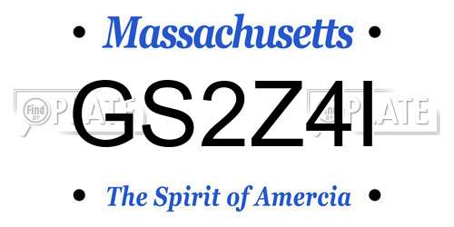 GS2Z4I Massachusetts License Plate