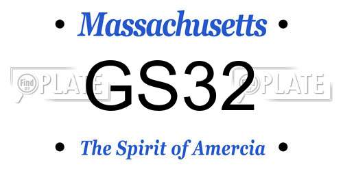 GS32 Massachusetts License Plate