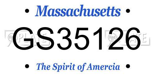 GS35126 Massachusetts License Plate