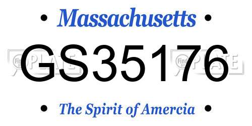 GS35176 Massachusetts License Plate