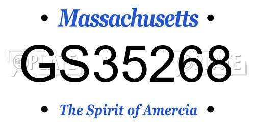 GS35268 Massachusetts License Plate