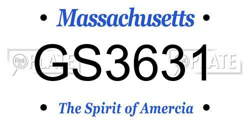 GS3631 Massachusetts License Plate