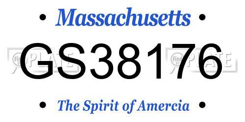 GS38176 Massachusetts License Plate