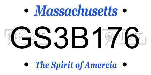 GS3B176 Massachusetts License Plate