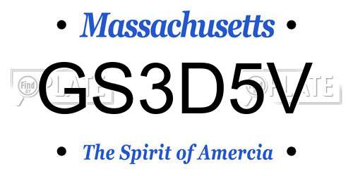 GS3D5V Massachusetts License Plate