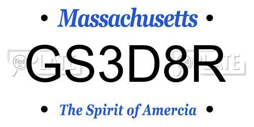 GS3D8R Massachusetts License Plate