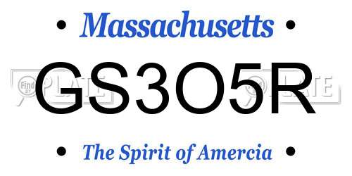 GS3O5R Massachusetts License Plate