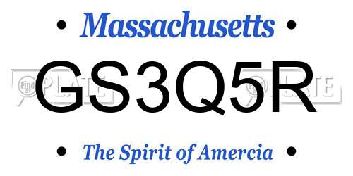 GS3Q5R Massachusetts License Plate
