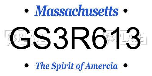 GS3R613 Massachusetts License Plate