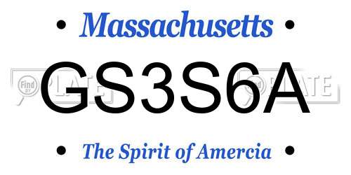 GS3S6A Massachusetts License Plate
