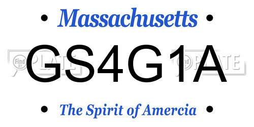 GS4G1A Massachusetts License Plate