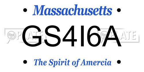 GS4I6A Massachusetts License Plate