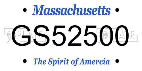 GS52500 Massachusetts License Plate