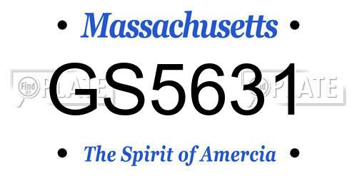 GS5631 Massachusetts License Plate