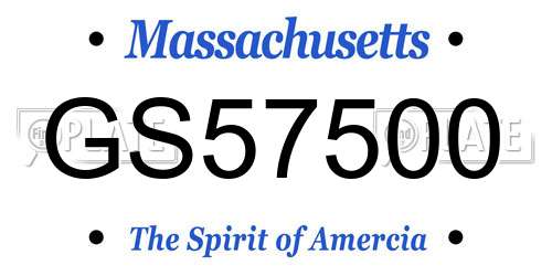 GS57500 Massachusetts License Plate