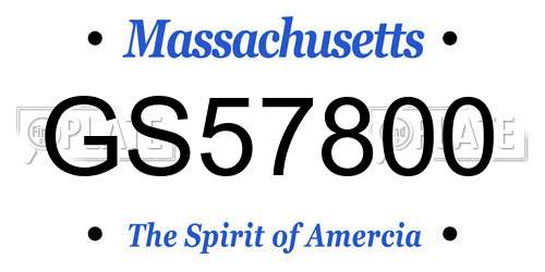 GS57800 Massachusetts License Plate