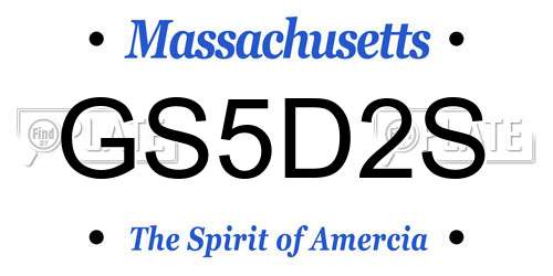 GS5D2S Massachusetts License Plate