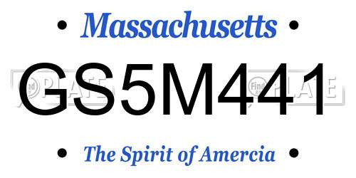 GS5M441 Massachusetts License Plate
