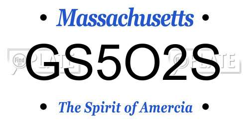 GS5O2S Massachusetts License Plate
