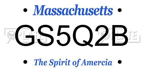 GS5Q2B Massachusetts License Plate