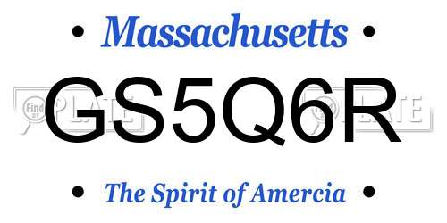 GS5Q6R Massachusetts License Plate