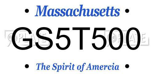 GS5T500 Massachusetts License Plate