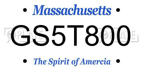 GS5T800 Massachusetts License Plate