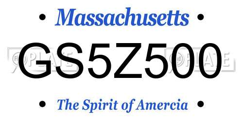 GS5Z500 Massachusetts License Plate