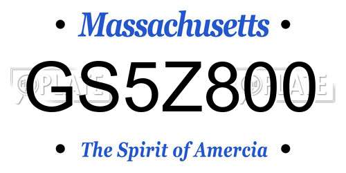 GS5Z800 Massachusetts License Plate