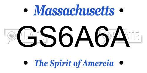 GS6A6A Massachusetts License Plate
