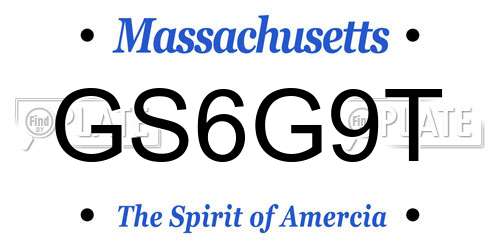 GS6G9T Massachusetts License Plate