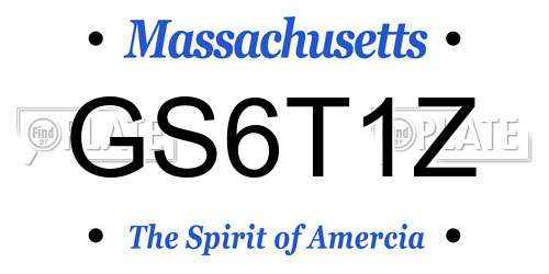 GS6T1Z Massachusetts License Plate
