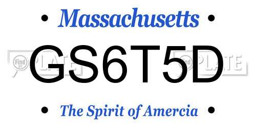 GS6T5D Massachusetts License Plate