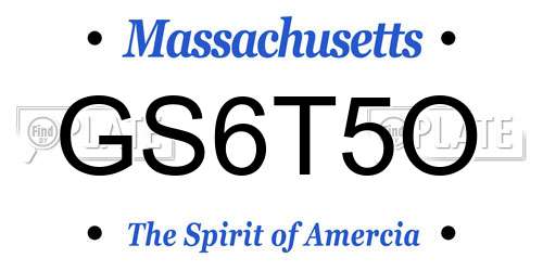 GS6T5O Massachusetts License Plate
