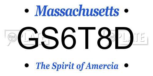 GS6T8D Massachusetts License Plate