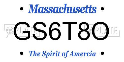 GS6T8O Massachusetts License Plate