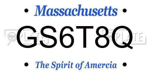 GS6T8Q Massachusetts License Plate