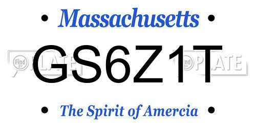 GS6Z1T Massachusetts License Plate