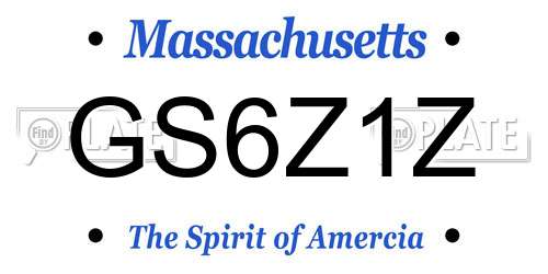 GS6Z1Z Massachusetts License Plate
