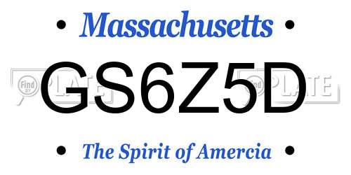 GS6Z5D Massachusetts License Plate