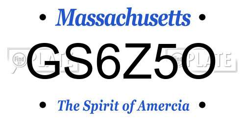 GS6Z5O Massachusetts License Plate