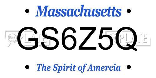 GS6Z5Q Massachusetts License Plate