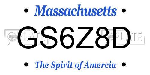 GS6Z8D Massachusetts License Plate