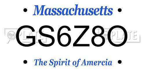 GS6Z8O Massachusetts License Plate